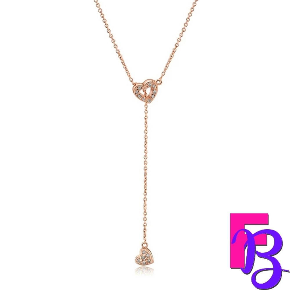 18k White Gold Double Heart CZ Pendant & Chain - Picture 2 of 11